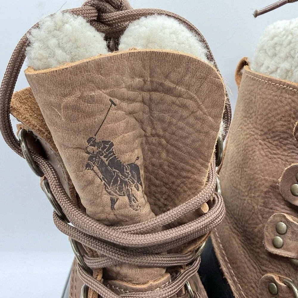 Polo Ralph Lauren Boots Men's 8 Women's  9.5 Landen Shearling Trim Snow‎ Winter
